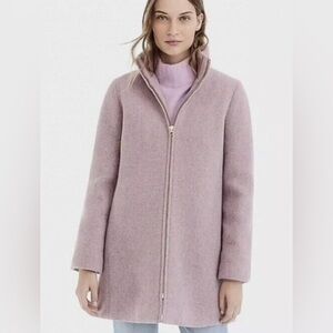 NWT J. Crew Lodge Coat in Italian Stadium-Cloth Wool Light Pink/ Purple …